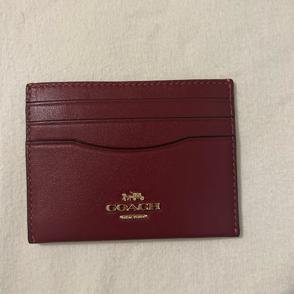Coach Burgundy Slim ID Card Holder